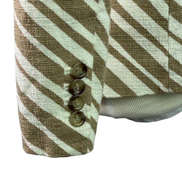Ann Taylor Zebra Animal Tan Blazer Suit Jacket Size 0P One Button - Picture 7 of 9
